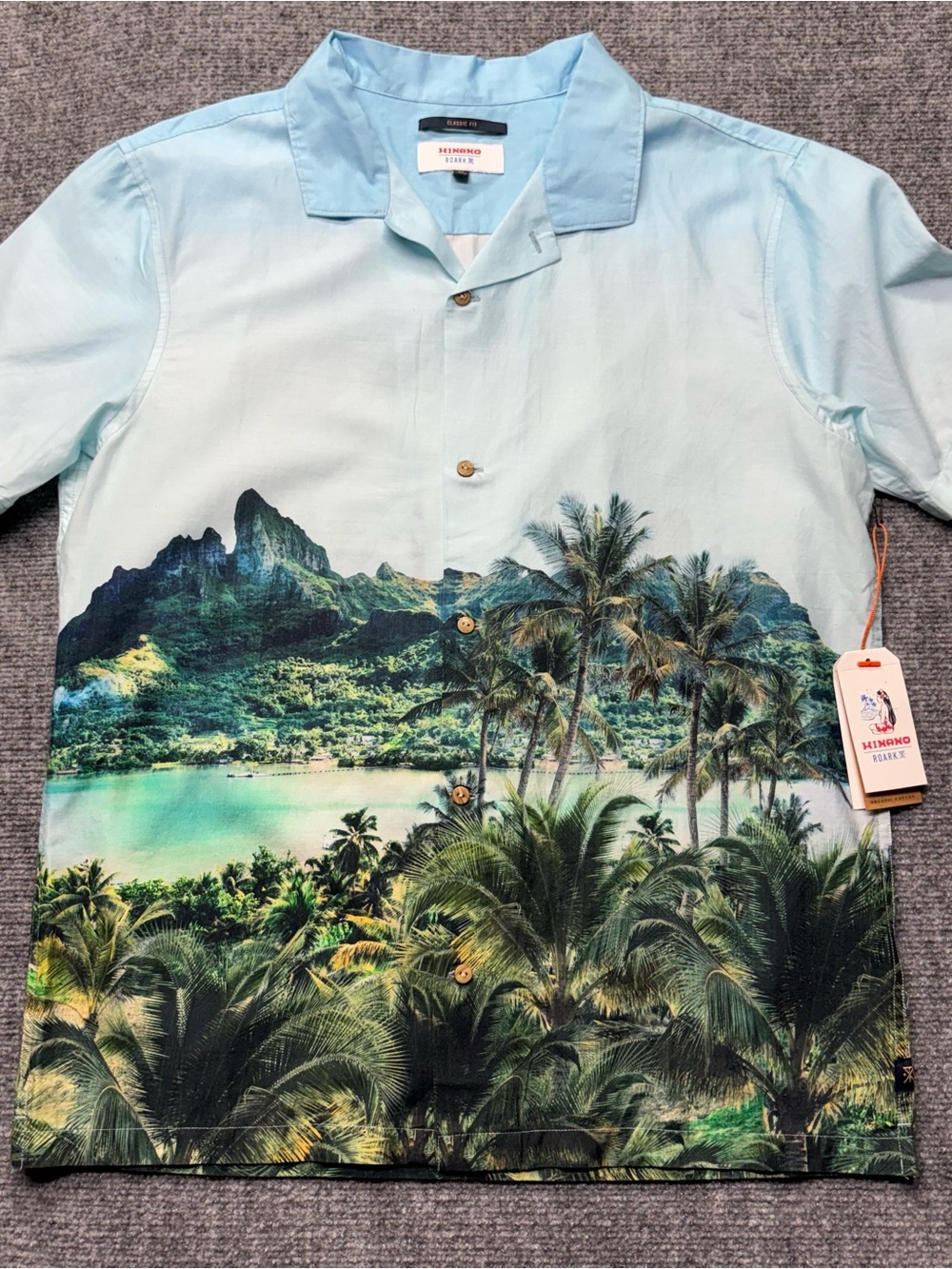 Roark Hinano Shirt Mens Medium Blue Gonzo Otemanu Tropical Aloha RW645 NEW
